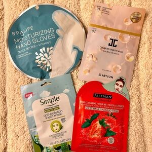 Face and hand mask sheet 4 pc bundle